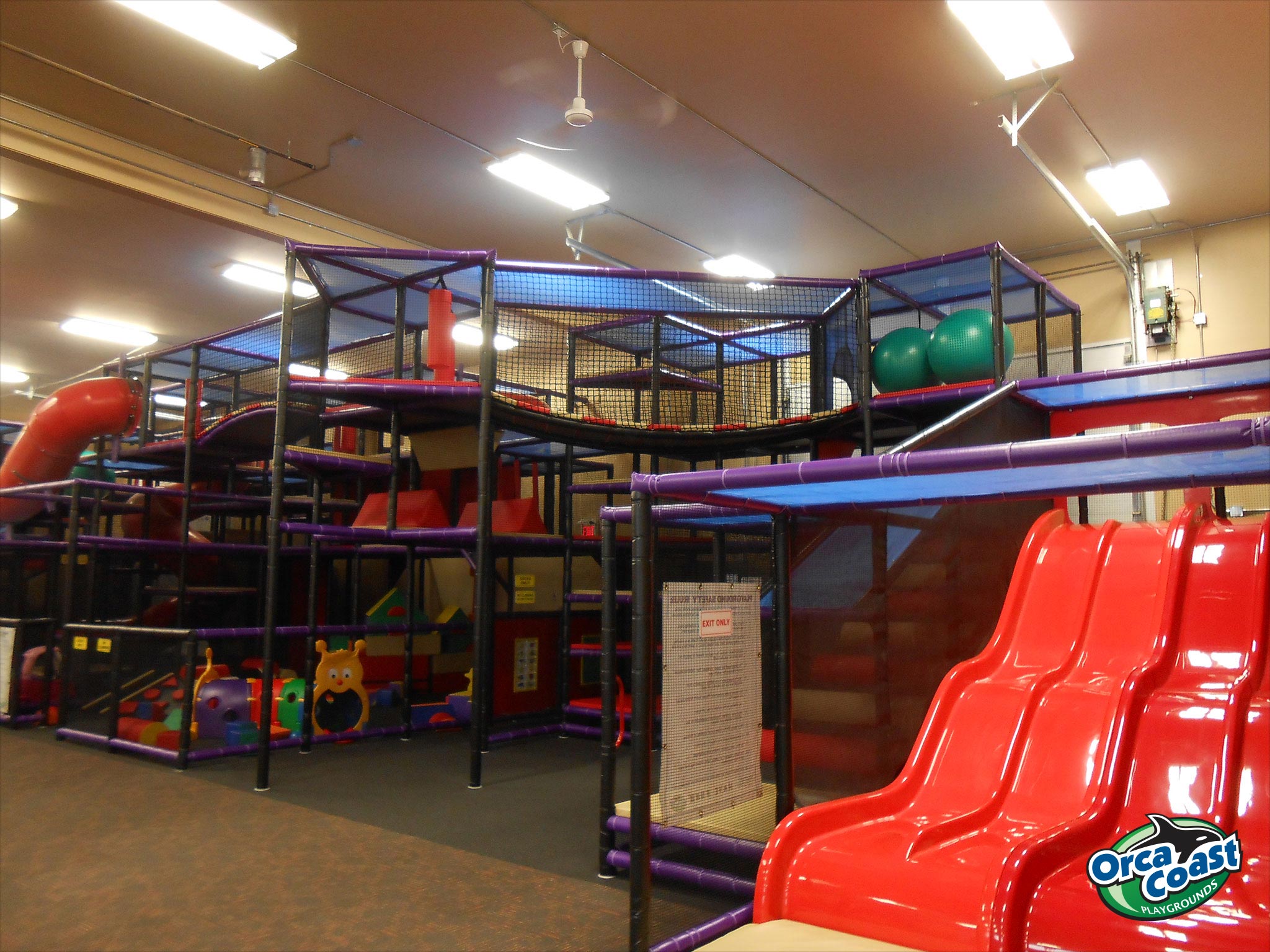 Orca Coast Playground Ltd. designed and built the indoor playground at CJ's Climb and Play in Warman, Saskatchewan